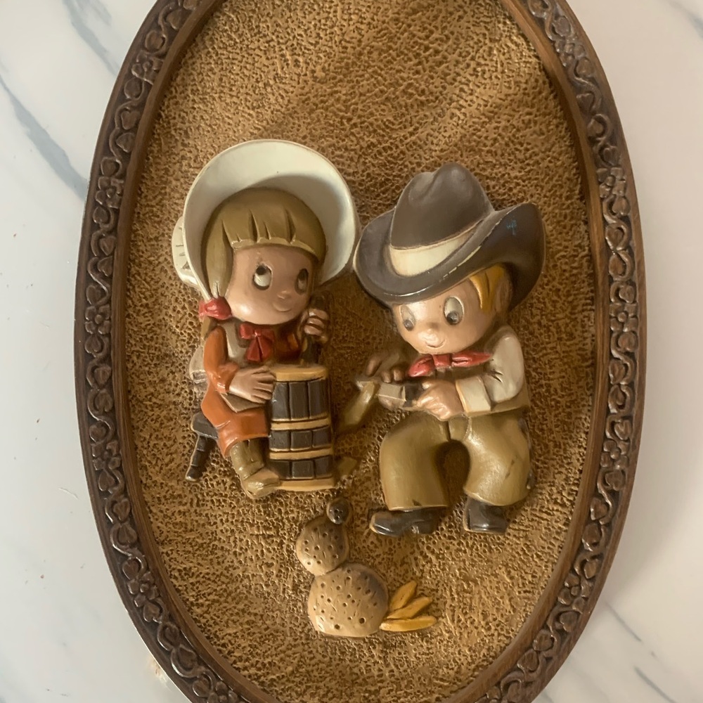 Vintage Western Wall Art with Cowboy and Drummer